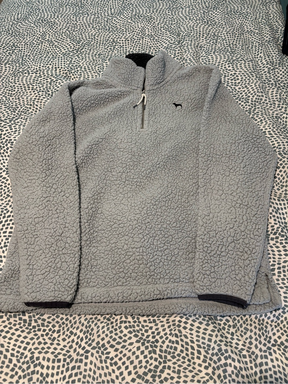 Victoria's Secret PINK Charcoal Gray Sherpa Zip Pullover